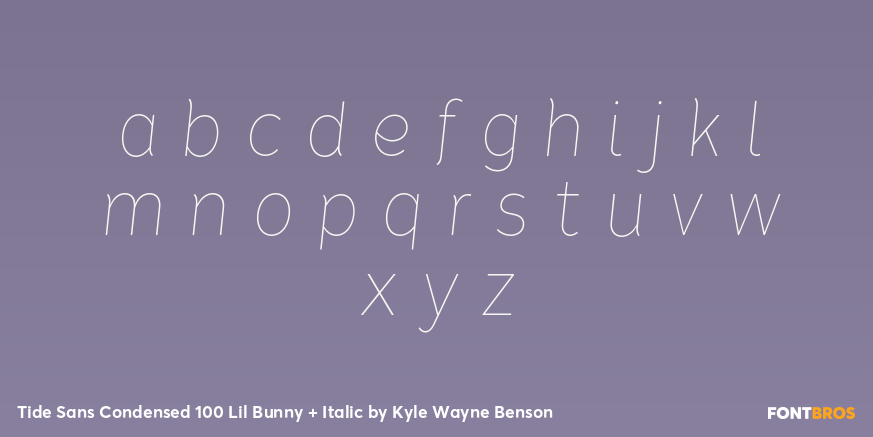Tide Sans Condensed 100 Lil Bunny + Italic Font Poster #3