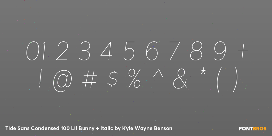 Tide Sans Condensed 100 Lil Bunny + Italic Font Poster #4