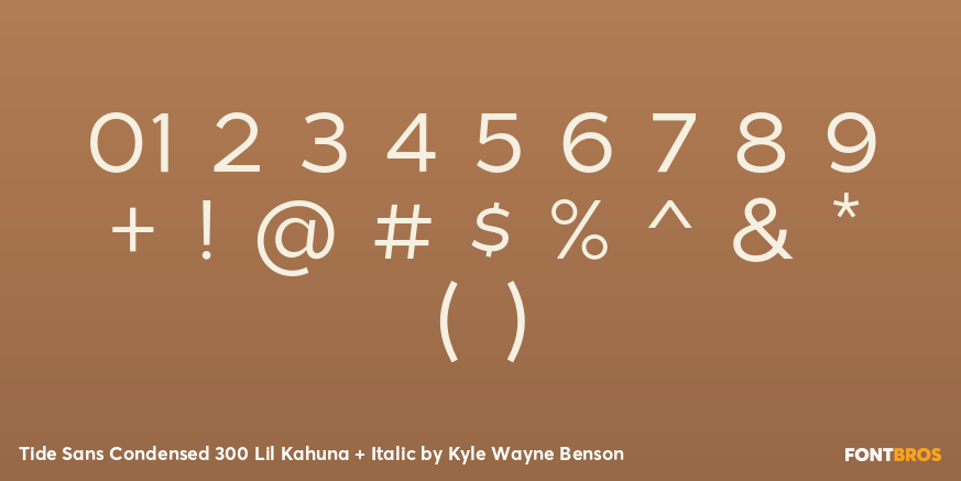 Tide Sans Condensed 300 Lil Kahuna + Italic Font Poster #4
