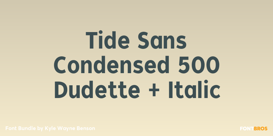 Tide Sans Condensed 500 Dudette + Italic Poster