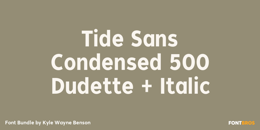 Tide Sans Condensed 500 Dudette + Italic Poster
