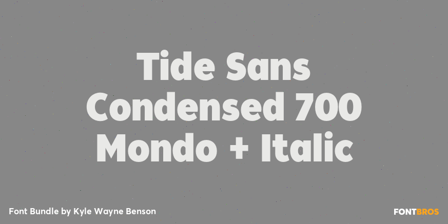 Tide Sans Condensed 700 Mondo + Italic Poster