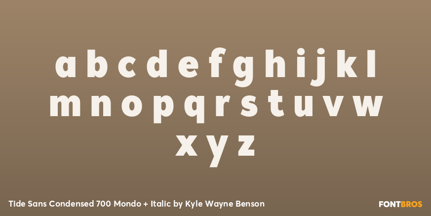 Tide Sans Condensed 700 Mondo + Italic Font Poster #3