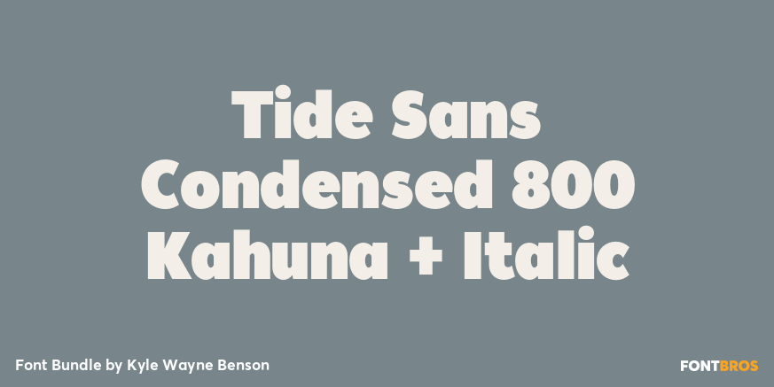 Tide Sans Condensed 800 Kahuna + Italic Poster