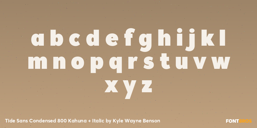 Tide Sans Condensed 800 Kahuna + Italic Font Poster #3