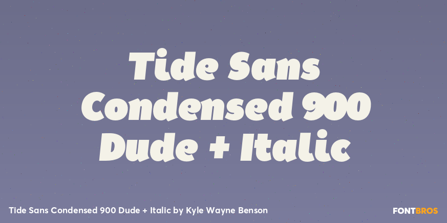 Tide Sans Condensed 900 Dude + Italic Poster