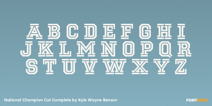 National Champion Cut Complete Font Poster #2