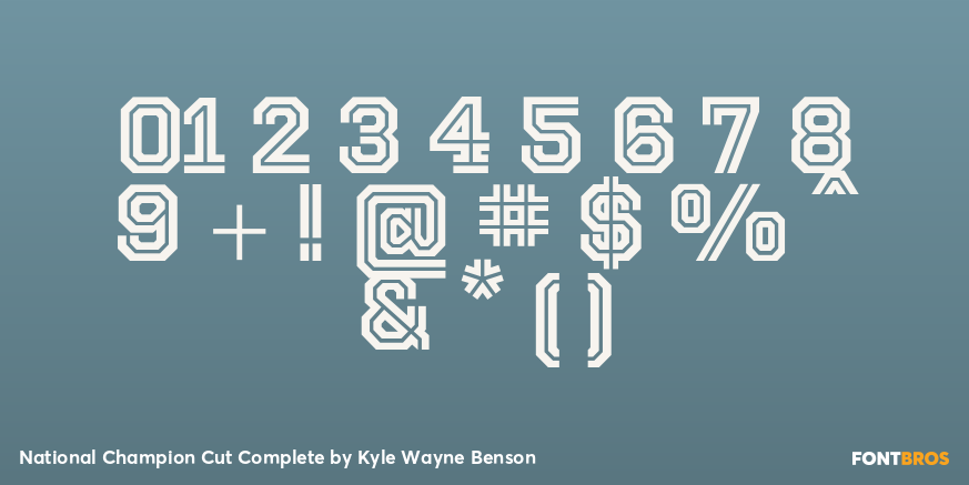 National Champion Cut Complete Font Poster #4