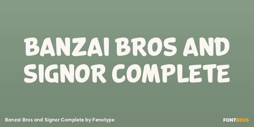Banzai Bros and Signor Complete Font Poster #1