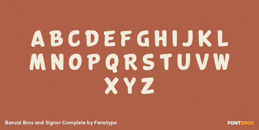 Banzai Bros and Signor Complete Font Poster #3