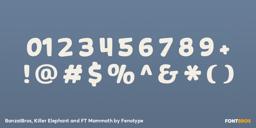 BanzaiBros, Killer Elephant and FT Mammoth Font Poster #1