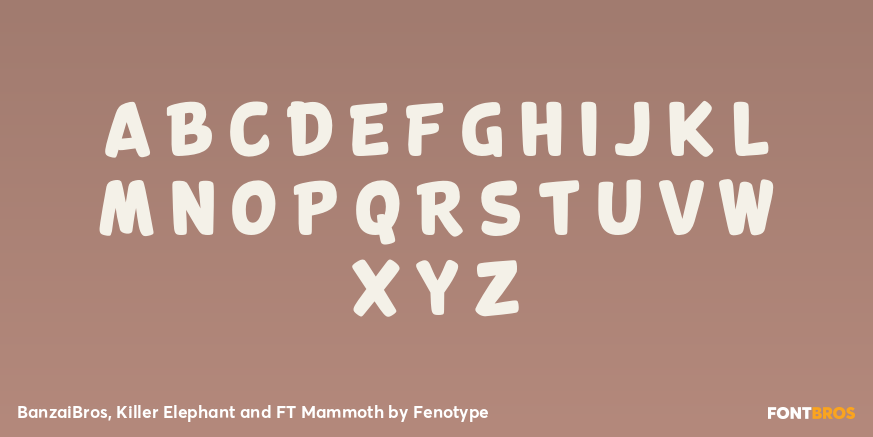 BanzaiBros, Killer Elephant and FT Mammoth Font Poster #2