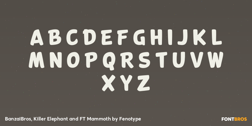 BanzaiBros, Killer Elephant and FT Mammoth Font Poster #3