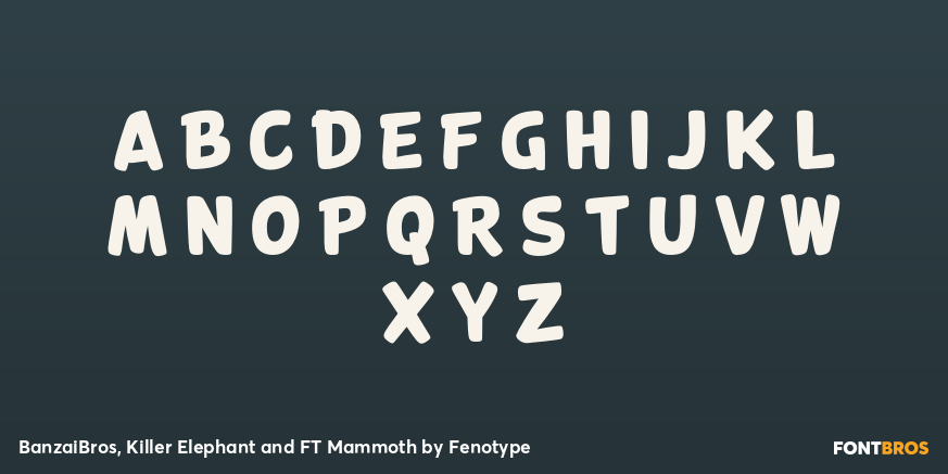 BanzaiBros, Killer Elephant and FT Mammoth Font Poster #1
