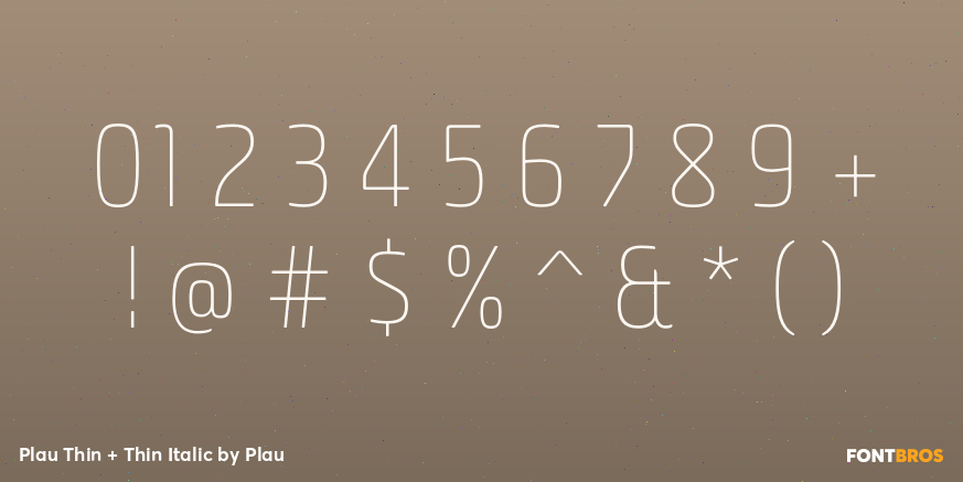 Plau Thin + Thin Italic Font Poster #1