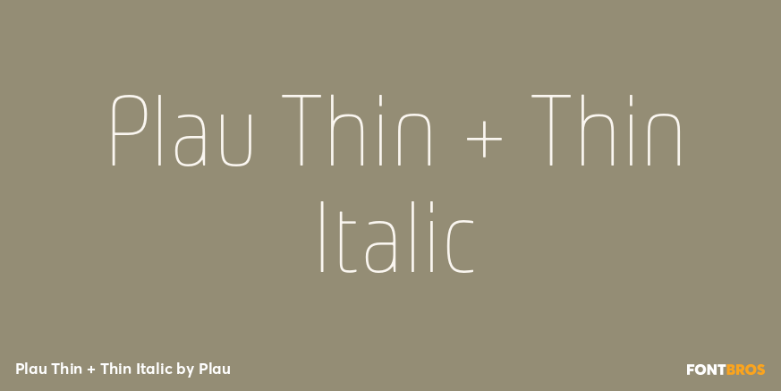 Plau Thin + Thin Italic Font Poster #1