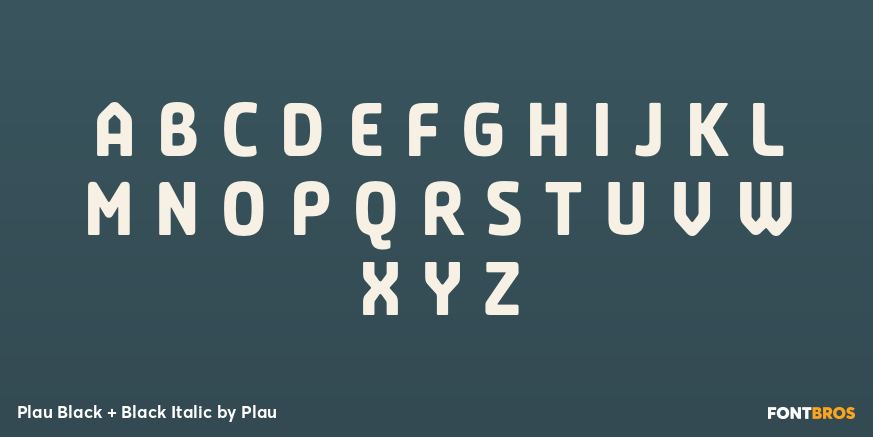 Plau Black + Black Italic Font Poster #2