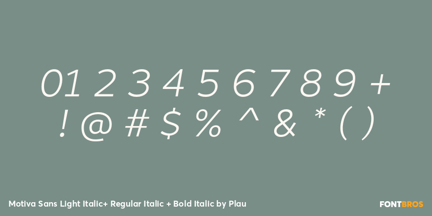 Motiva Sans Light Italic+ Regular Italic + Bold Italic Font Poster #1