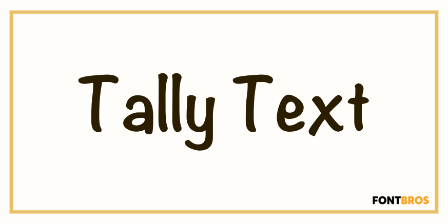 Tally Text Font Poster