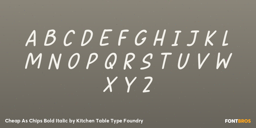 Cheap As Chips Bold Italic Font Poster #2