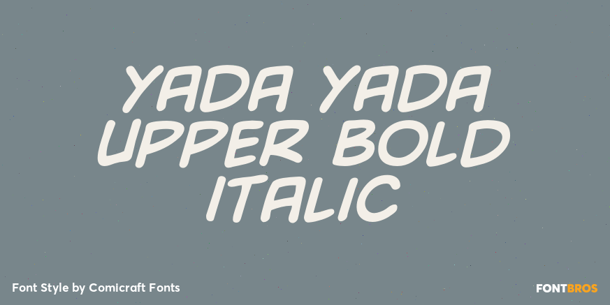 Yada Yada Upper Bold Italic Poster