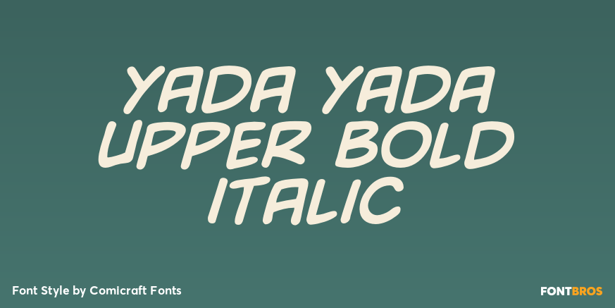 Yada Yada Upper Bold Italic Poster