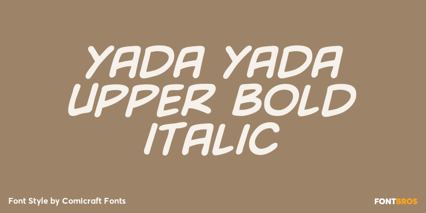 Yada Yada Upper Bold Italic Poster