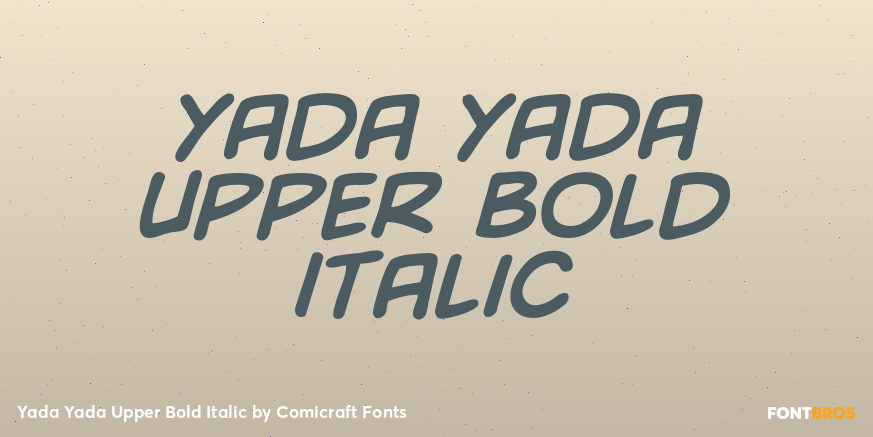Yada Yada Upper Bold Italic Poster