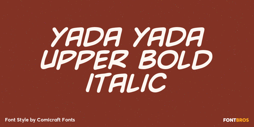 Yada Yada Upper Bold Italic Poster