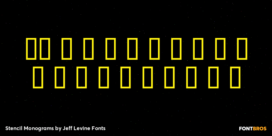 Stencil Monograms Font Poster #4