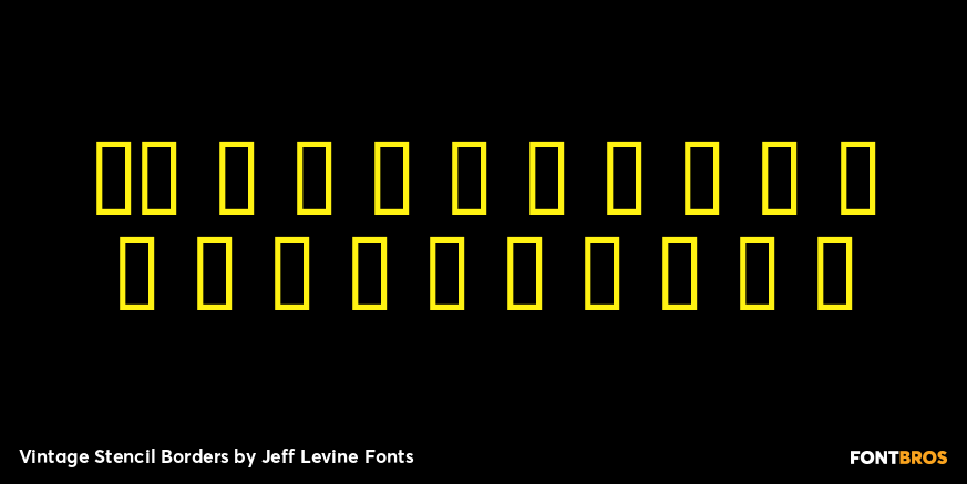 Vintage Stencil Borders Font Poster #1