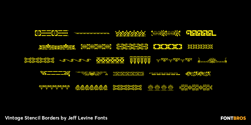Vintage Stencil Borders Font Poster #3