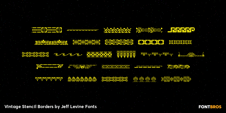Vintage Stencil Borders Font Poster #1