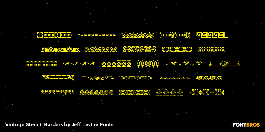 Vintage Stencil Borders Font Poster #1