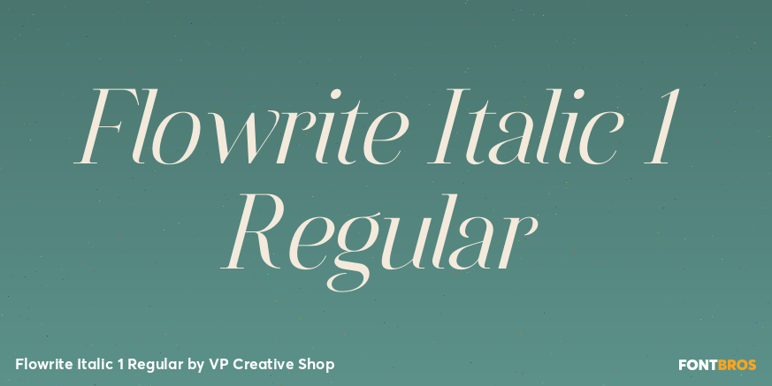 Flowrite Italic 1 Regular Font Poster #1