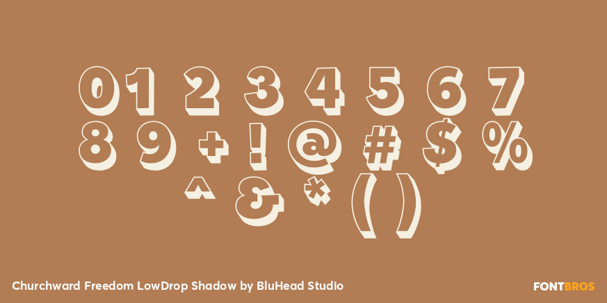 Churchward Freedom LowDrop Shadow Font Poster #1