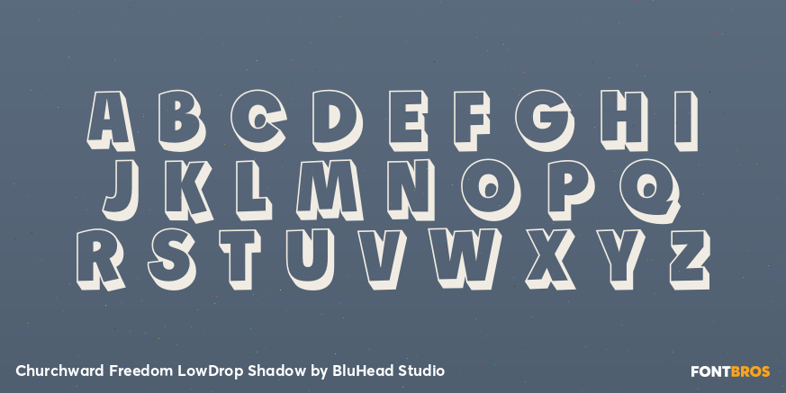 Churchward Freedom LowDrop Shadow Font Poster #1