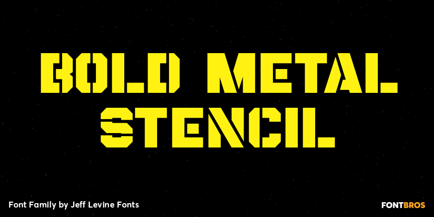 Bold Metal Stencil Font Poster #1