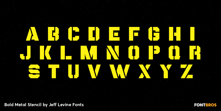 Bold Metal Stencil Font Poster #3