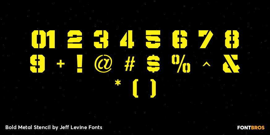 Bold Metal Stencil Font Poster #4
