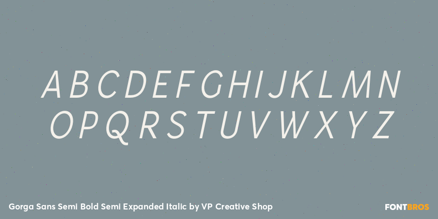 Gorga Sans Semi Bold Semi Expanded Italic Font Poster #2