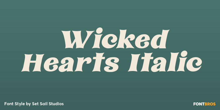 Wicked Hearts Italic Poster