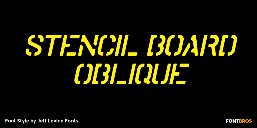 Stencil Board Oblique Font Poster #1