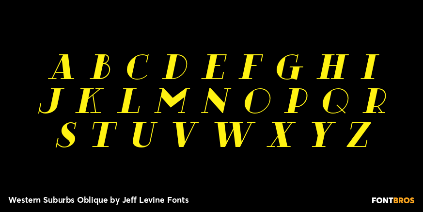 Western Suburbs Oblique Font Poster #2