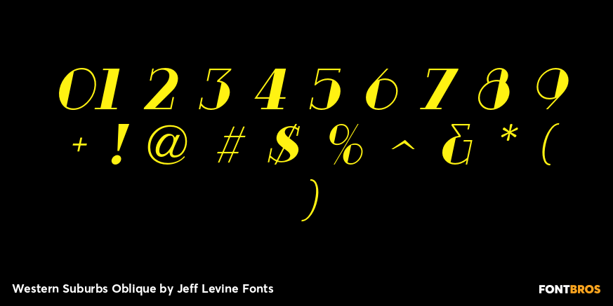 Western Suburbs Oblique Font Poster #4