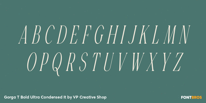 Gorga T Bold Ultra Condensed It Font Poster #2