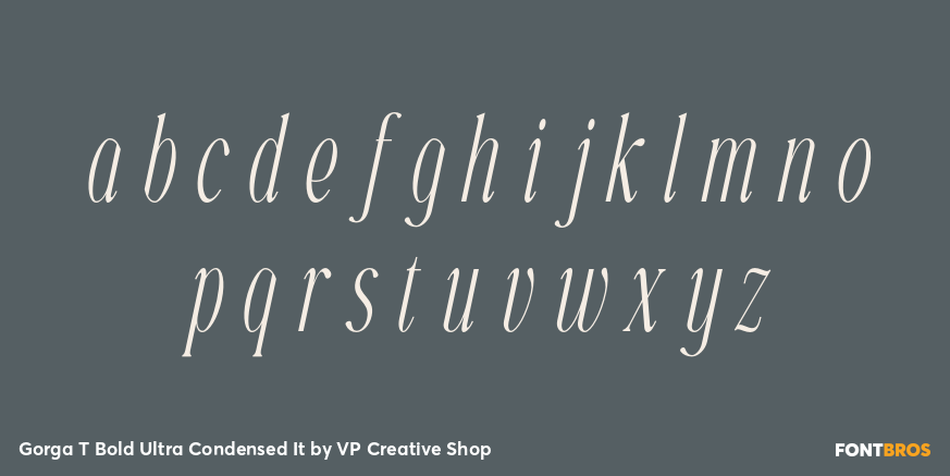 Gorga T Bold Ultra Condensed It Font Poster #3