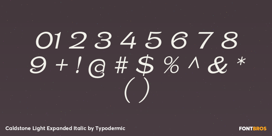 Caldstone Light Expanded Italic Font Poster #4