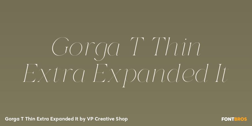 Gorga T Thin Extra Expanded It Font Poster #1