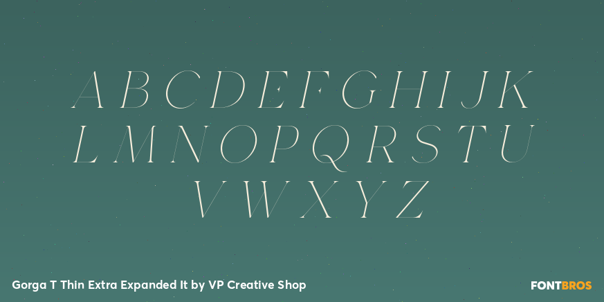 Gorga T Thin Extra Expanded It Font Poster #2
